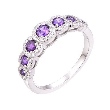 925 Silver Anniversary Band With Cubic Zirconia