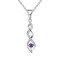  Silver Cubic Zirconia Solitaire Heart Necklace