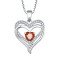 Silver Blue Sapphire Heart Pendant and Necklace Set 