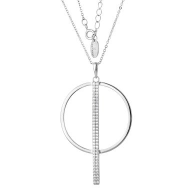  925 Silver Heart of Pink American Diamond Pendant