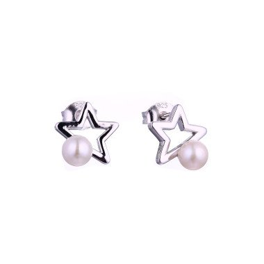 Designer Pearl Stud Earrings For Her In 925 Silver