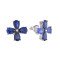 Created Blue Sapphire 925 Silver Diva Earrings
