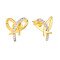 Gold Plated American Diamond Half Moon Studs