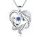 Dancing American Diamond Heart Pendant in Silver
