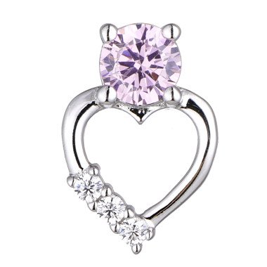 Dancing American Diamond Oval Pendant in 925 Silver