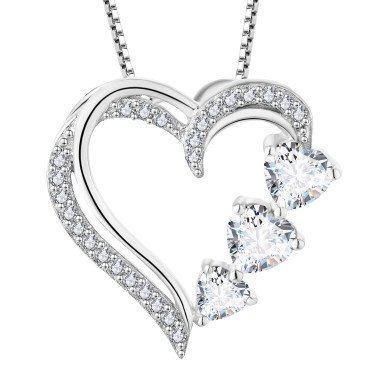 Dancing American Diamond Entangled Hearts in 925 Silver
