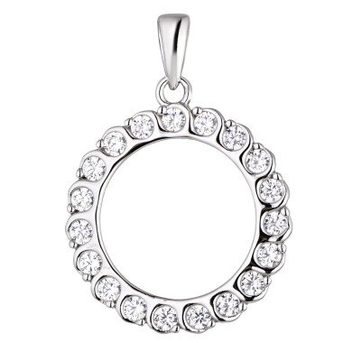 Classic Six Prong 1 Carat American Diamond Pendant in 925 Silver