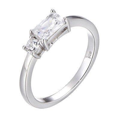 created blue sapphire octagon shaped ring In 925 silver