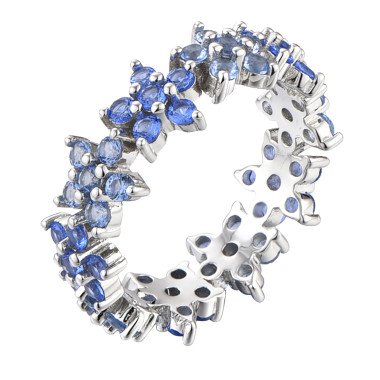 Diamond Pattern Geometric Ring In 925 Silver